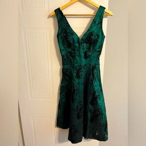Voodoo Vixen Green and Black Midi Dress